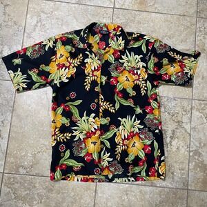 Pacific & Co Floral Hawaiian‎ Shirt Mens Medium Tropical Aloha Button Up